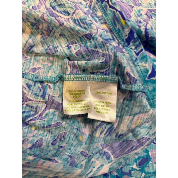Lilly Pulitzer Daley Tee Tortuga Time Size S Blue ocean turtle shirt summer t - Picture 7 of 7